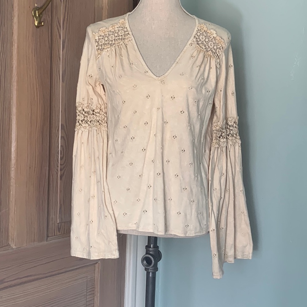 Cream Boho Top by eri + ali for Anthropology size XS NWT